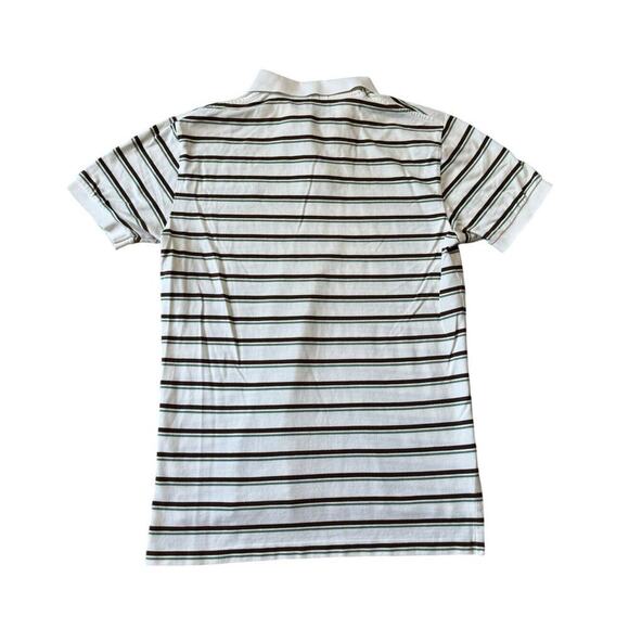 POLO by Ralph Lauren short sleeve collared shirt, size M, cream, brown & green - Picture 2 of 9